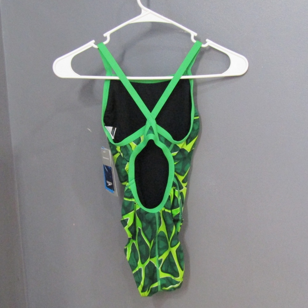 NEW Speedo Endurance+ Green Caged Cutout Suit 24 - Picture 5 of 8